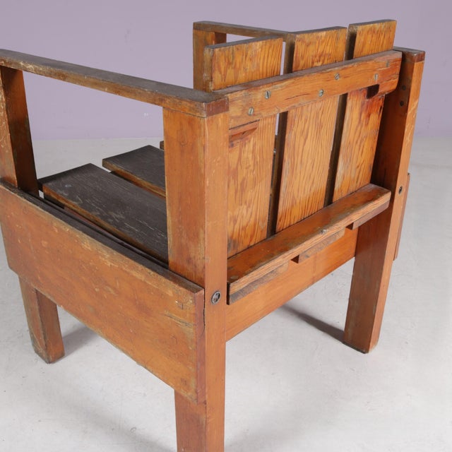 Teak Armchair in the style of Rietveld, Netherlands, 1960s For Sale - Image 10 of 12