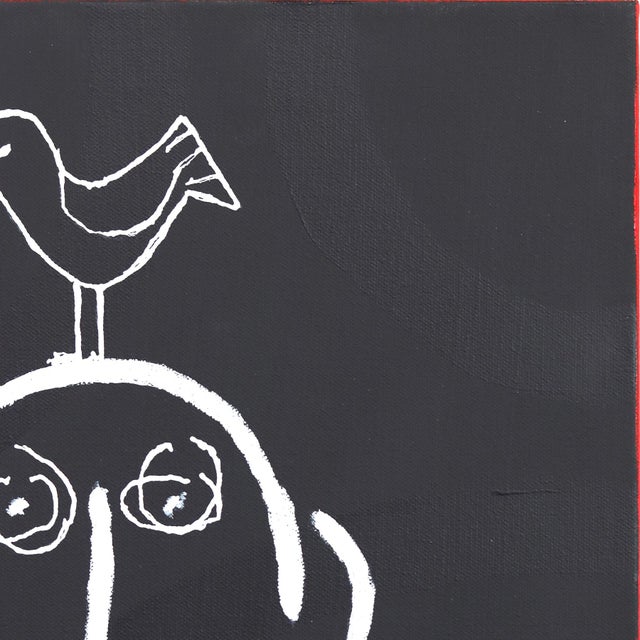 Figurative Birdhead 11 - Contemporary Quirky Figurative Mixed Media Art on Canvas Original Artwork by Soren Grau For Sale - Image 3 of 9