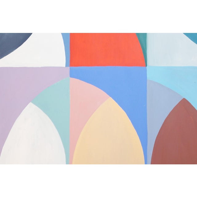 2026, Abstract Geometric Tiles, Bauhaus Landscape, Representation of Nine Skies, Acrylic Paint on Watercolor Paper by Natalia Roman For Sale In Miami - Image 6 of 8