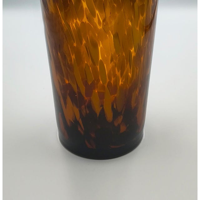 Glass 1970s Italian Murano Hand-Blown Glass Leopard Pattern Flared Vase For Sale - Image 7 of 7