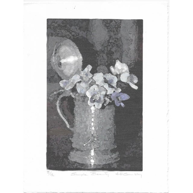 1996 A.E. Crumbley still life with a tankard and flowers; pencil signed and titled "Simple Beauty," and numbered 3 of 12.