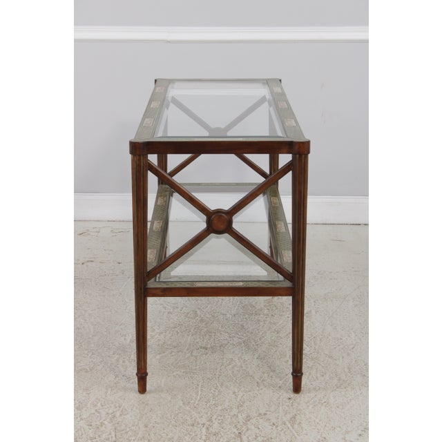 Paint Decorated Glass Top Console Sofa Table For Sale - Image 13 of 13