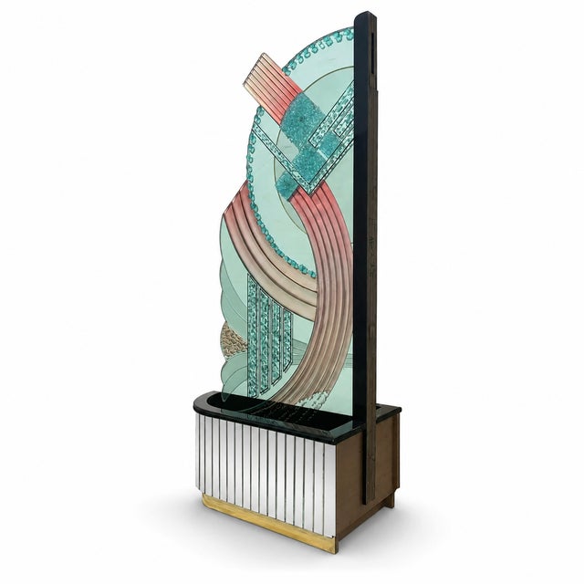 1990s Giz Studio Massive Art Deco Glass Floor Sculpture For Sale