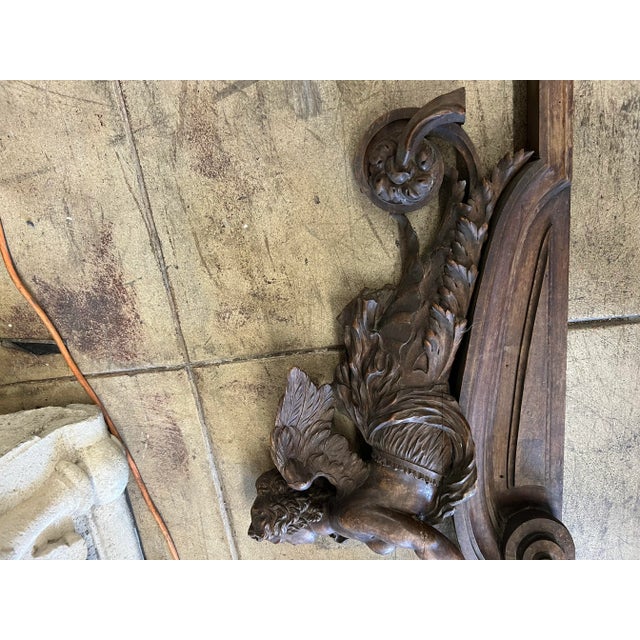 Late 19th Century Carved Lintel Featuring Carved Wooden Angels - Set of 2 For Sale - Image 10 of 12