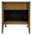 Mid Century Nightstand Single Drawer Open Cubby Gray Wood Tone Tapered Leg For Sale