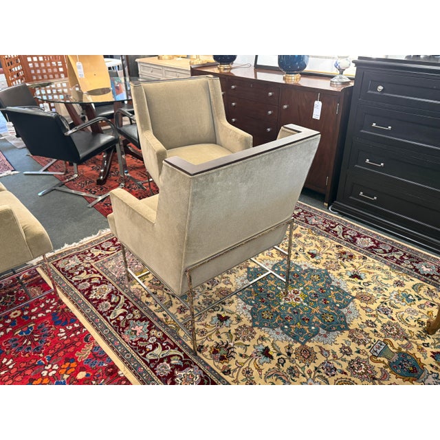 Vanguard Furniture Michael Weiss for Vanguard Furniture Mohair Chairs, Set of Four For Sale - Image 4 of 10