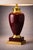 Late 20th Century Vintage Hollywood Regency Burgundy Ceramic & Brass Urn Table Lamp — 33” For Sale - Image 5 of 5