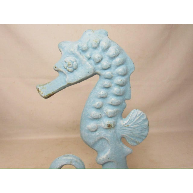 Pair of Vintage English Cast Iron Seahorses For Sale - Image 10 of 17