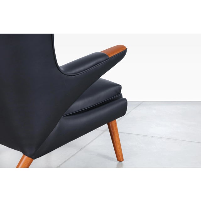 Danish Modern Leather "Papa Bear" Chair by Hans J. Wegner for a.p. Stolen, 1950s For Sale - Image 12 of 13