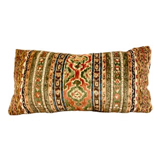 "Savonnerie" Cut Velvet From Brunschwig & Fils Lumbar Pillow With Insert For Sale