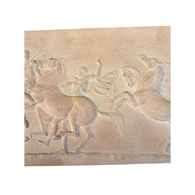 Greek Plaster Frieze with Chariot Driver and Horses Competing in Aphobates Contest, Athens, 1960s For Sale - Image 9 of 13
