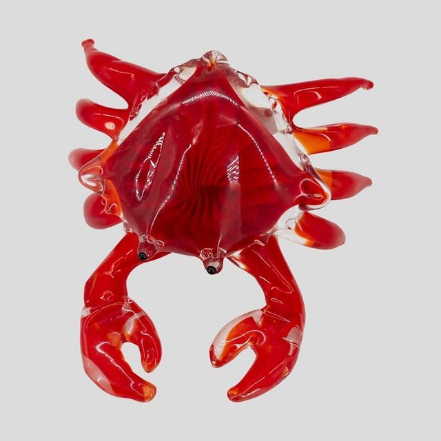 Vintage Red Murano glass crab sculpture ca. 1960