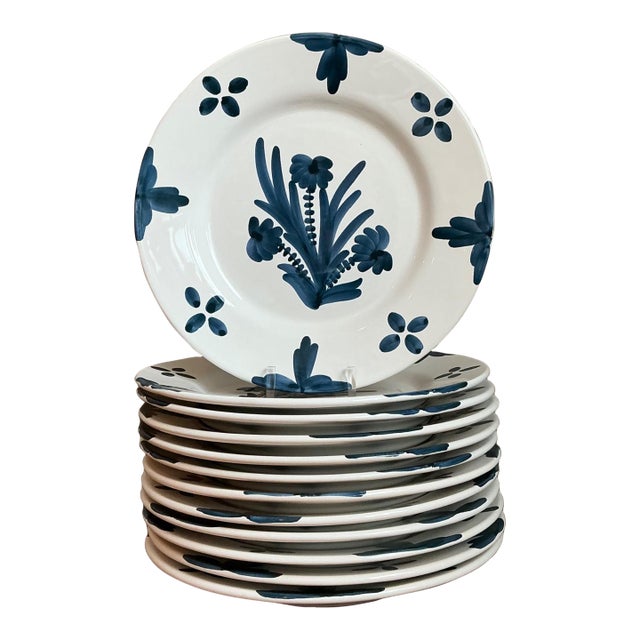 Vintage Penny Morrison Hand Painted Dinner Plates Z- Set of 12 For Sale