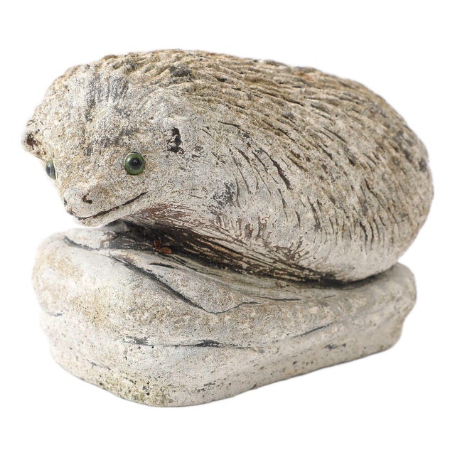 Reconstituted Stone Hedgehog Garden Ornament, 20th Century For Sale