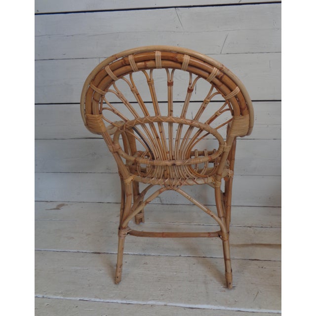 Peacook Armchair in Bamboo and Wicker, 1960s For Sale - Image 9 of 12