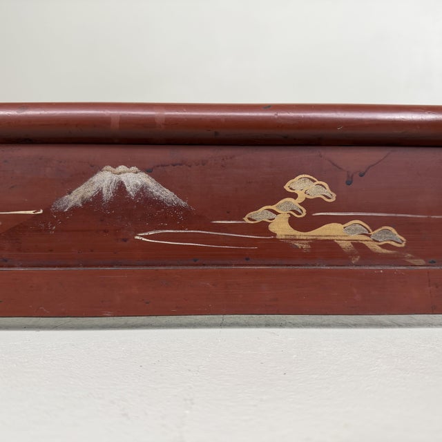 Wood Antique Japanese Ikō Kimono Hanger with Lacquer Decoration, 1920s For Sale - Image 7 of 18