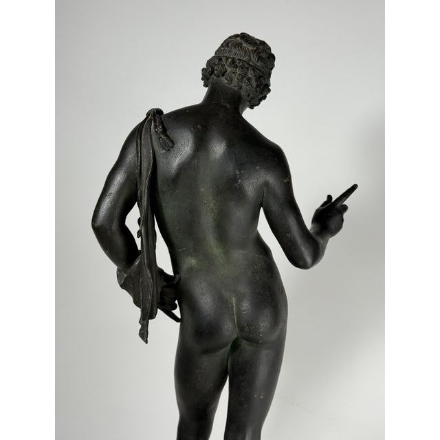 Metal Signed Antique Grand Tour Bronze Model No. 72 Narcissus (Bacchus) Sculpture from Fonderia Artistica Sommer, Naples, 1890-1910 For Sale - Image 7 of 13