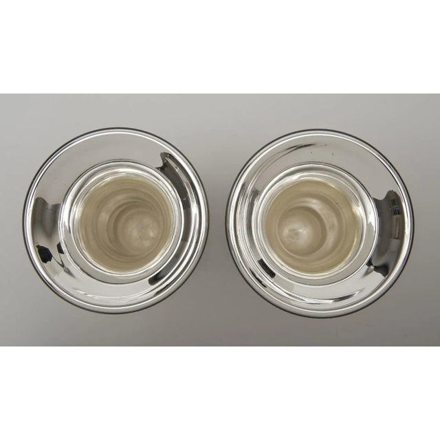 Pair of very heavy mercury glass open vases, made by Varnish & Co, London, circa 1870.