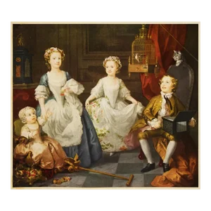 1956 After William Hogarth "The Graham Children", Vintage Full-Color Print