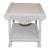 Vintage White Wicker Square Side / End Table With Lower Shelf For Sale