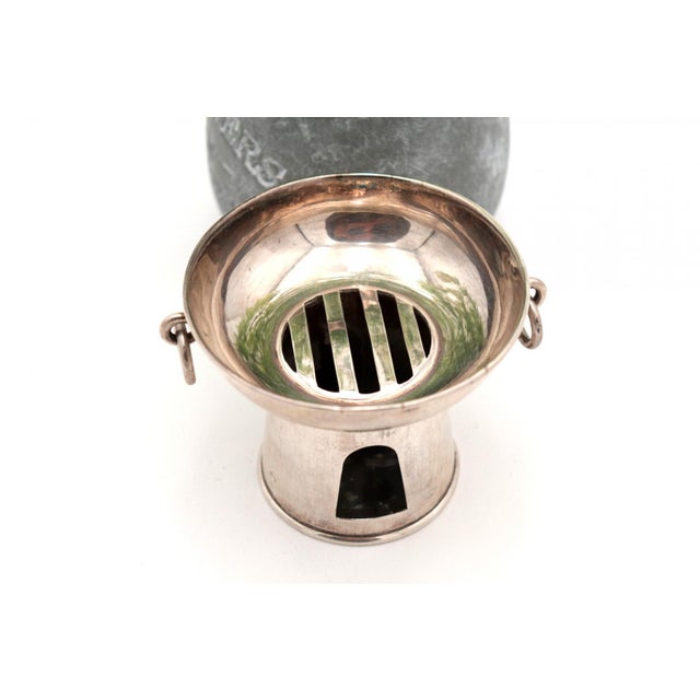 Plain Silver Stove with Rings as Handles For Sale - Image 6 of 6