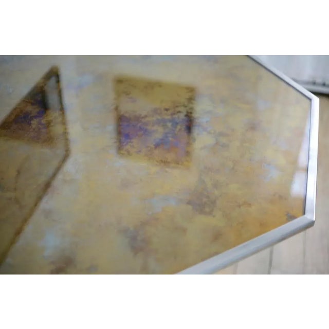 French Chrome Steel and Glass Dining Table, 1970s For Sale - Image 13 of 18