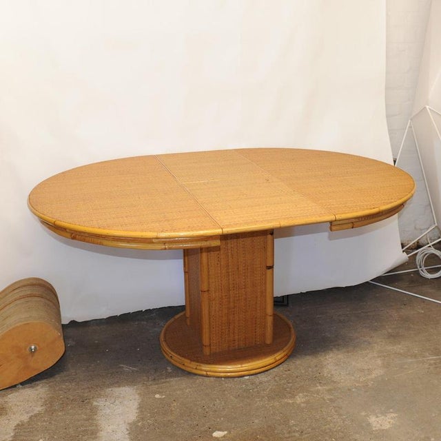 Vintage Extendable Rattan Dining Table, 1970s For Sale - Image 10 of 15