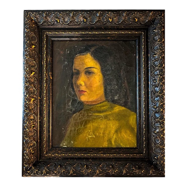 Antique European Portrait Painting, C. 1900–1910 For Sale