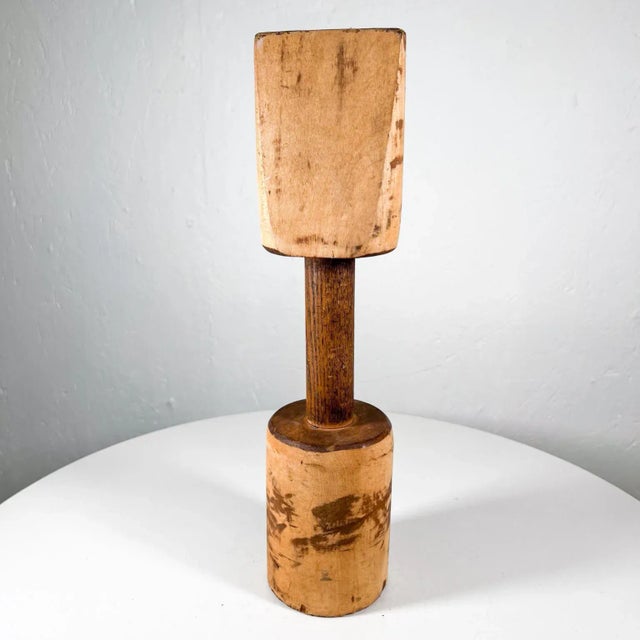 Brown 1960s Handcrafted Decorative Wood Hand Stomper Smasher Tool For Sale - Image 8 of 8