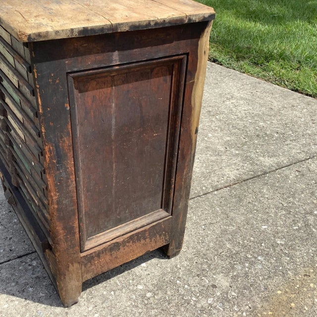 Antique Printers Case With 12 Typesetter Trays For Sale - Image 4 of 16