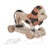 Early 20th Century Hand-Carved Painted Wood Lion Pull Toy on Wheeled Platform For Sale