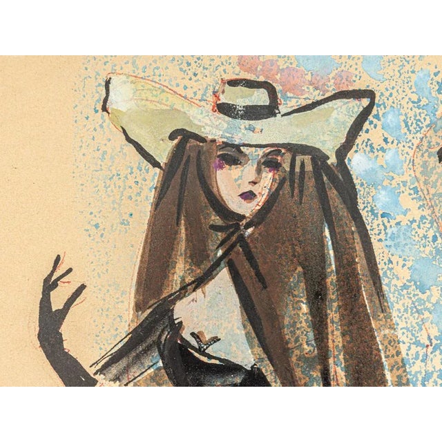 Figurine, State Opera Munich, Gouache on Paper, Framed For Sale - Image 4 of 12