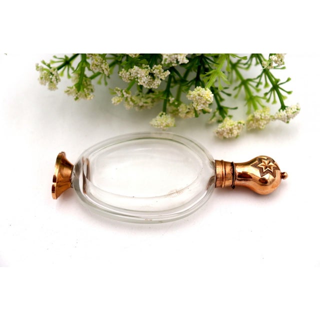 Perfume Bottle, Made of Glass and 15k Gold For Sale - Image 3 of 6