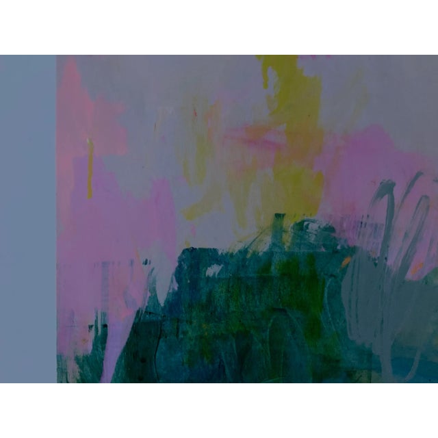 Textile Original Large Blue, Green, Contemporary Painting Titled ‘Passages’ by Michele Zuzalek For Sale - Image 7 of 9