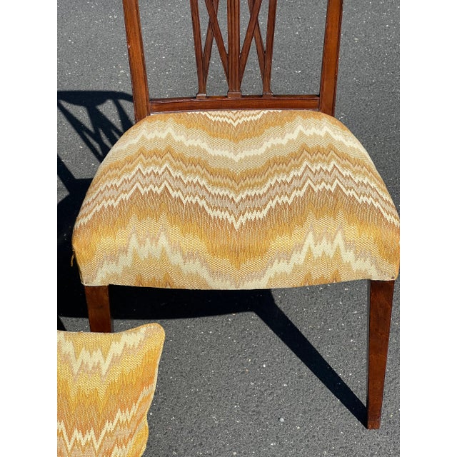 Set of 4 Antique 18th Century Carved Mahogany Hepplewhite Chairs For Sale In Boston - Image 6 of 11