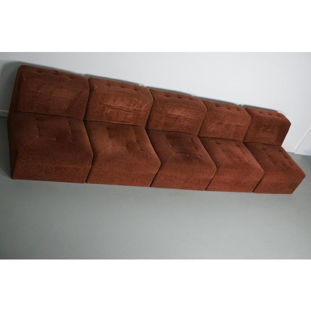 Vintage Brown Boucle Modular Sofa, 1970s, Set of 5 For Sale - Image 12 of 18