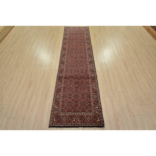 Farmhouse Fine Bidjar Runner 2’8” X 9’9” Red Wool Vintage Traditional Hand-Knotted Rug For Sale - Image 3 of 12