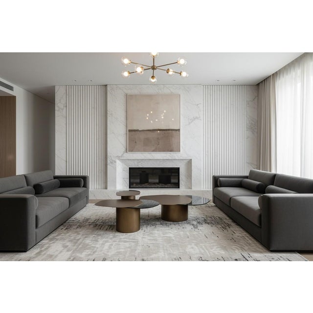 Set of 3 Modern Irregular Shaped Kaylee Coffee Table Set in Brass For Sale - Image 14 of 14