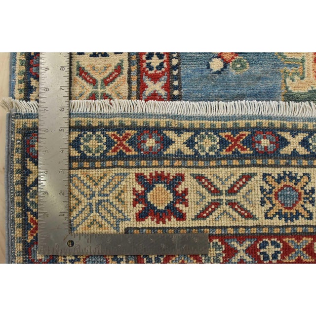 Kazak Runner 2’9” X 9’6” Blue Wool Tribal Hand-Knotted Oriental Rug For Sale - Image 13 of 13