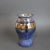 French decorative vase by ceramicist Georges Pelletier (circa 1970s). Handmade, gleaming, enamelled ceramic with twilight...