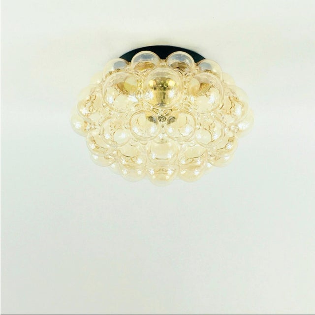 Mid-Century Modern Amber Bubble Glass Flush Mount by Helena Tynell for Limburg, Germany, 1960s For Sale - Image 4 of 12
