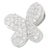 14k White Gold Micro Pave Diamond Butterfly Pendant Charm for Her For Sale