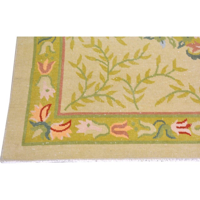 Art Deco Vintage Chinese Art Deco Hand Knotted Wool Rug, 5'9x6'5 For Sale - Image 3 of 6