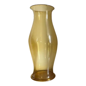 Large Antique 19th Century Amber Blown Glass Hurricane Shade for a Candle Stick - Federal or Regency Interior