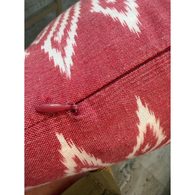 John Robshaw Ikat Bolster in Pink For Sale - Image 4 of 5