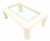 White Beige Lacquered Textured Grass Cloth Rafia Rectangular Glass Top Coffee Table For Sale - Image 8 of 9