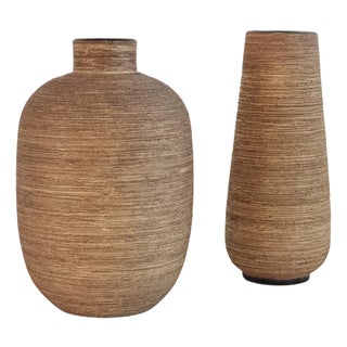 Scandinavian Modern Ceramic Vases attributed to Greta Runeborg for Ekeby, 1950s, Set of 2 For Sale