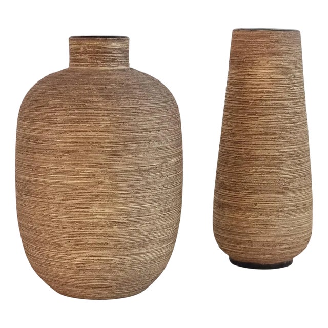 Scandinavian Modern Ceramic Vases attributed to Greta Runeborg for Ekeby, 1950s, Set of 2 For Sale
