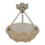Muller Freres French Art Deco Pendant Chandelier 1920s - Peach Frosted Glass & Nickeled Bronze For Sale