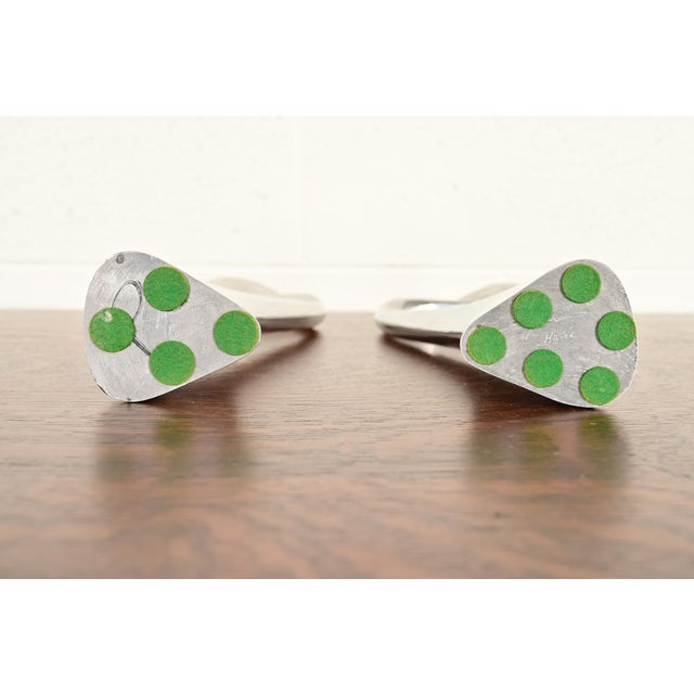 Matthew Hilton Postmodern Aluminum Swan Candlesticks, Pair For Sale - Image 11 of 15